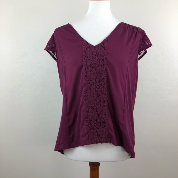 Anthropologie Tops - Anthropologie Meadow Rue Top Purple Crotchet M